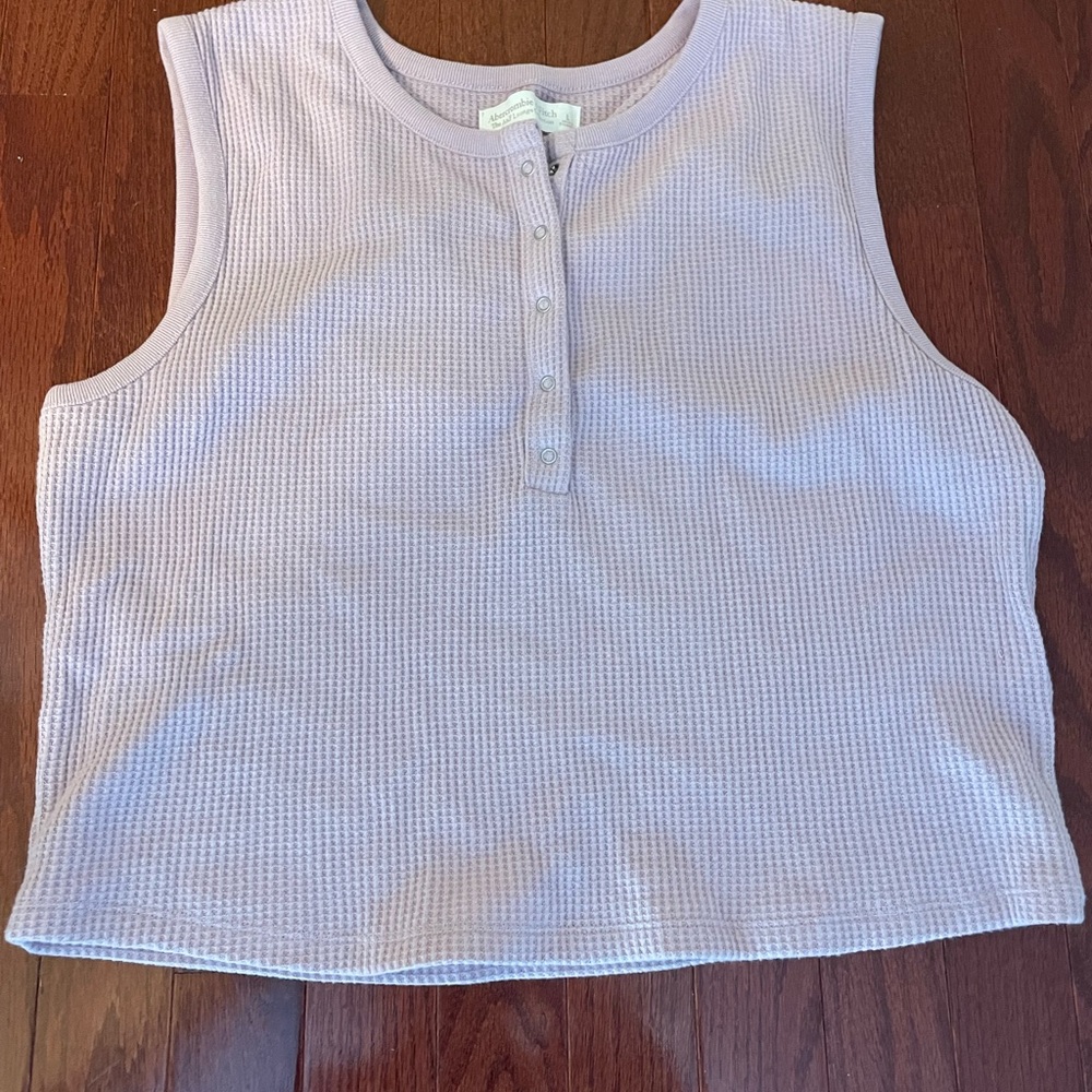 Abercrombie & Fitch Light Purple Waffle Knit Top
